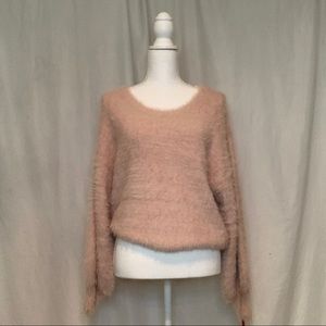 RARE London Kaye Sweater Light Pink Soft Fuzz